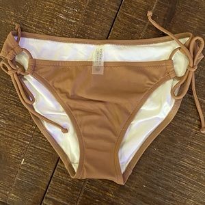 NEW Victoria's Secret Brown Side Tie Bikini Bottom Size Small